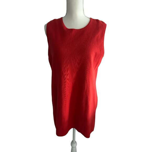 LAUREN RALPH LAUREN Orange Knit Back Zip Tank Top Size Large - Picture 3 of 7